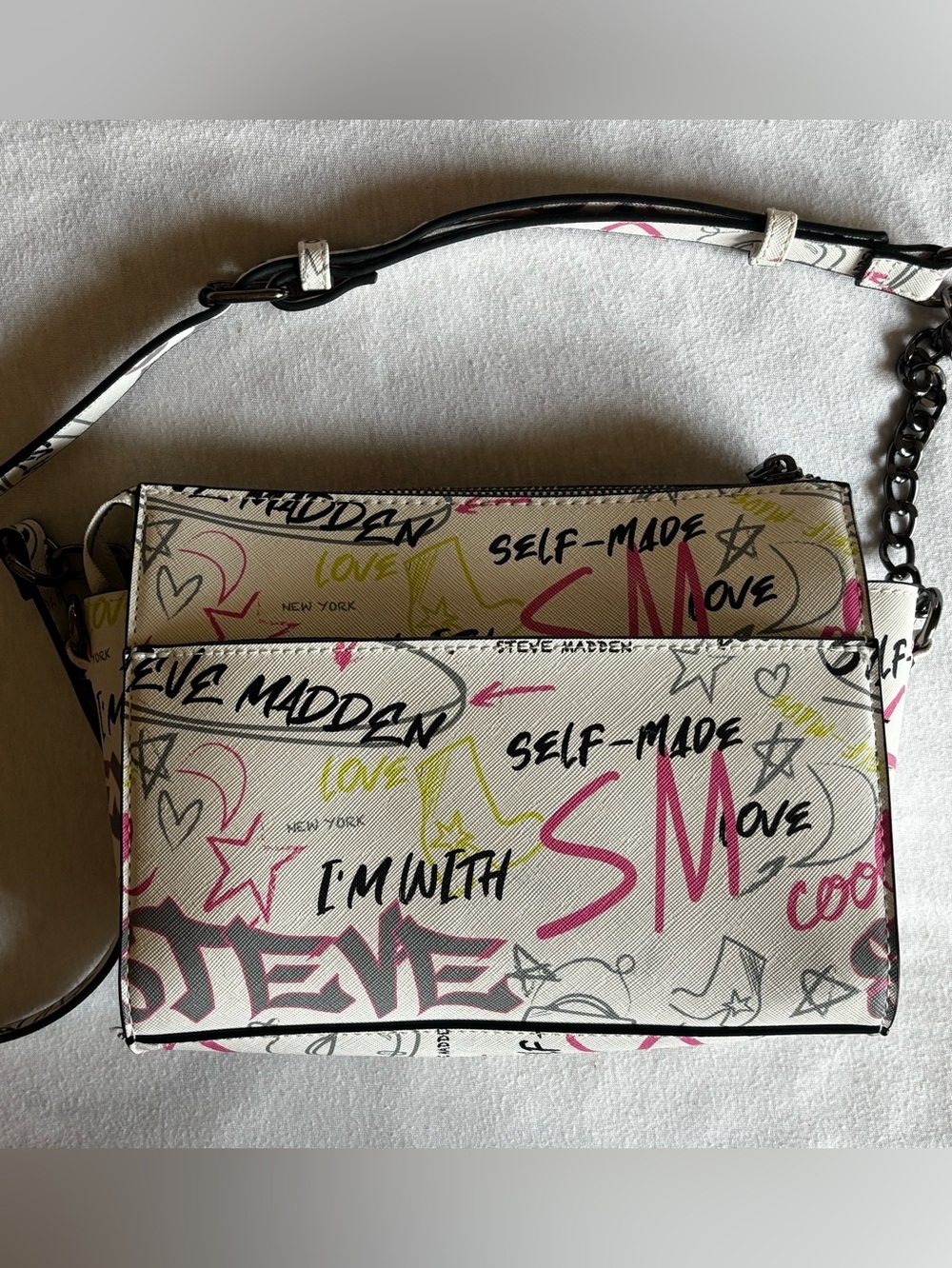 Steve Madden Graffiti Logo Crossbody Bag Purse- Streetwear Edgy Y2K